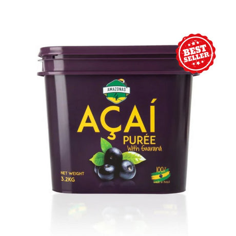 Frozen Acai Puree with Guarana, 3.2kg, Ideal For smoothies, Available At Palmyra Orders Ajmam And Across UAE.
