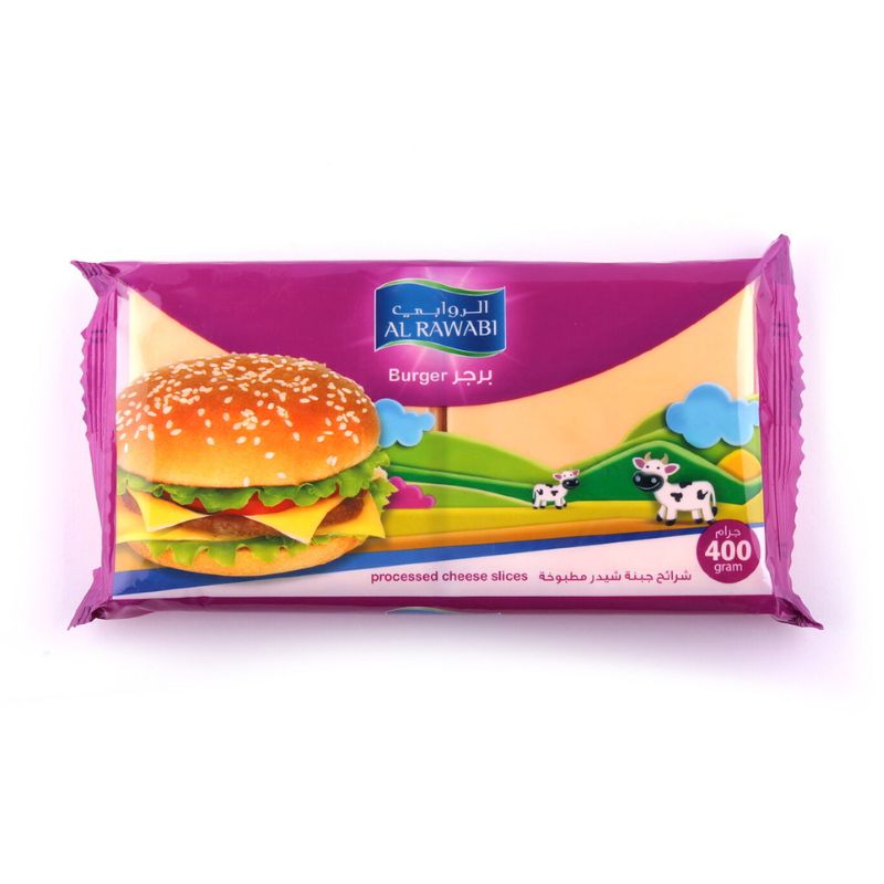 Al Rawabi Burger Cheese Slices Cheddar - 400g - Palmyra Orders