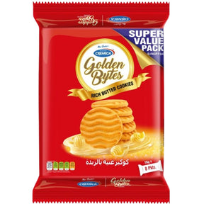 Cremica Golden Bytes Rich Butter Cookies - 76g X 8, Premium snack cookies in bulk pack – Abu Dhabi delivery.