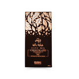 "Dubai Dark Chocolate 64% with Kunafa &amp; Crunchy Pistachios 200g bar, showcasing the rich, velvety dark chocolate with chunks of pistachios and a touch of Kunafa."