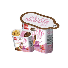 Duo Double L'art Strawberry Cream & Hazelnut Cream with Grissini 50g,Strawberry Hazelnut Breadstick Snack for Kids Sharjah,UAE


