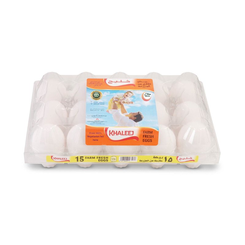 Khaleej White Eggs Large Size – 15pcs | Fresh & Nutritious,Fresh white eggs Sharjah,Dubai,UAE