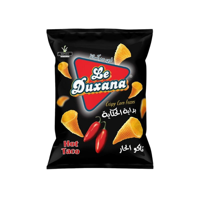 Le Duxana Corn Chips Hot Taco Flavor - 70g, Hot taco chips snack in Dubai