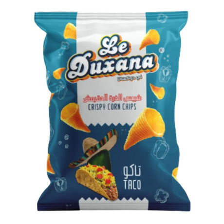 Le Duxana Corn Chips Taco Flavor - 150g, Crunchy taco chips for UAE snacks,