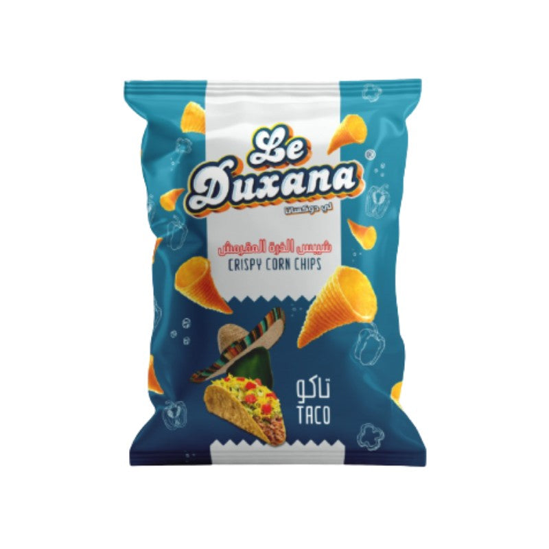 Le Duxana Corn Chips Taco Flavor - 70g | Crispy Snack UAE, Party snack taco chips Ajman, Dubai, Sharjah, Abu Dhabi delivery.