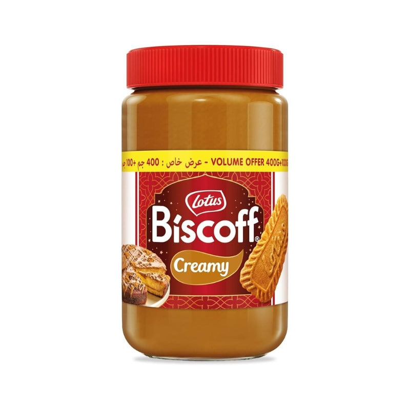 Lotus Biscoff Spread Creamy – 500g | Smooth Biscuit Flavor,Lotus creamy jar 500g Sharjah, Dubai, Abu dhabi, UAE.