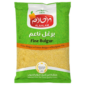 Al Ahlam Fine Bulgur package with green and white design