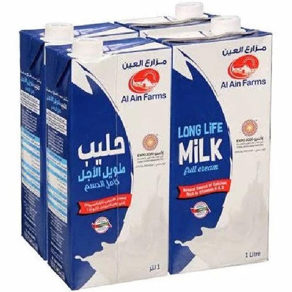 Al Ain Long Life Milk Full Cream 4 x 1Litre - Shop Your Daily Fresh Products - Free Delivery 