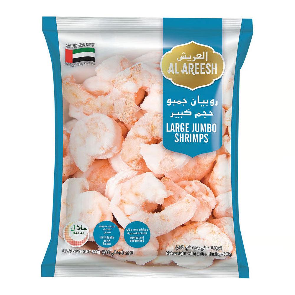 Al Areesh Frozen Shrimps Large Jumbo 800g - Shop Your Daily Fresh Products - Free Delivery 