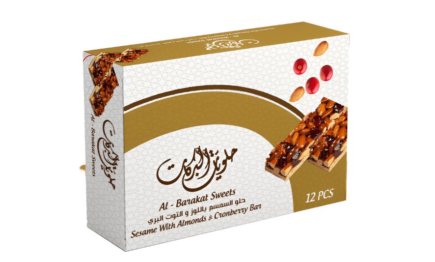 Al Barakat Sweets Sesame With Almonds Cranberry Bar Box 12Pcs - Shop Your Daily Fresh Products - Free Delivery 