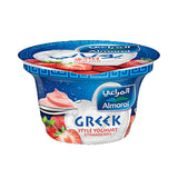 Almarai Greek Style Strawberry Yoghurt container on a white background