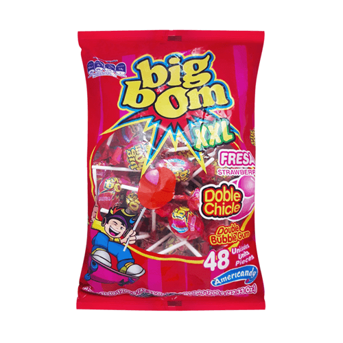 Big Bom Lollipops Strawberry Candy 1200g - Shop Your Daily Fresh Products - Free Delivery 