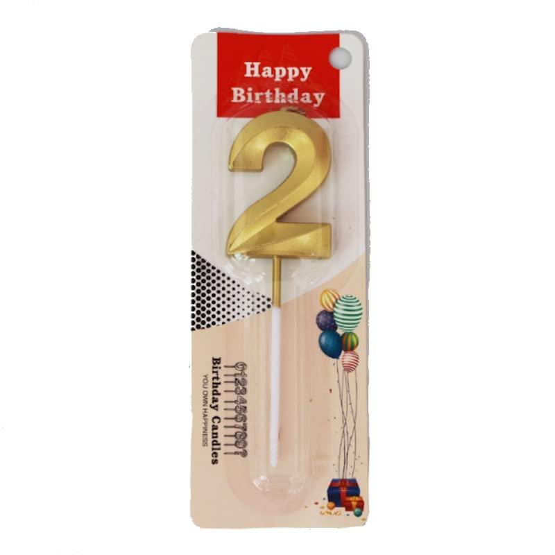Cake Topper Candle Number 2 Gold - Shop Your Daily Fresh Products - Free Delivery 