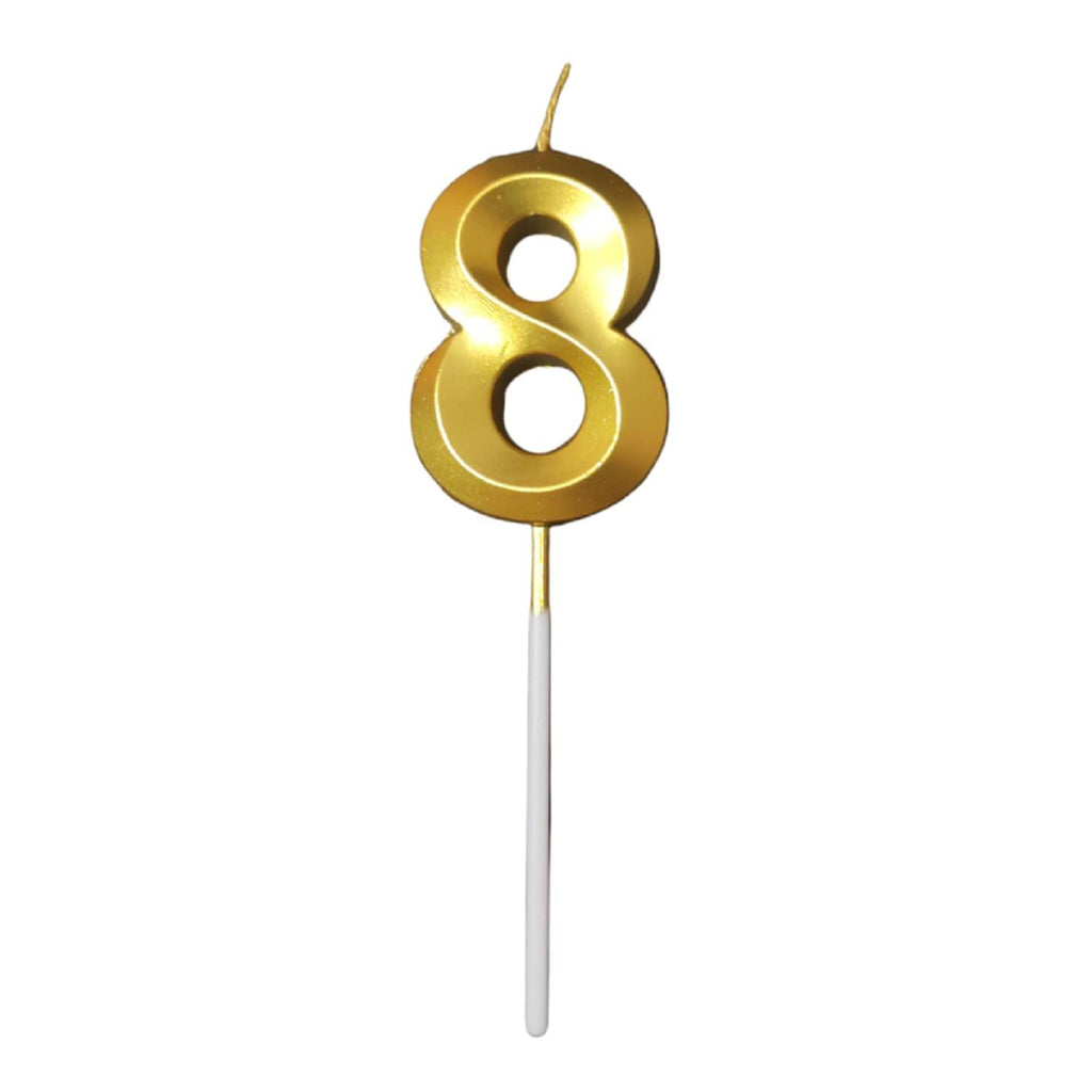 Cake Topper Candle Number 8 Gold - Shop Your Daily Fresh Products - Free Delivery 
