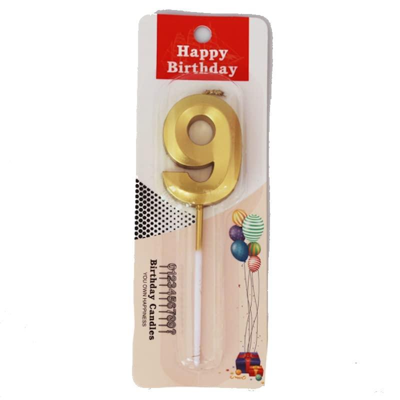 Cake Topper Candle Number 9 Gold - Shop Your Daily Fresh Products - Free Delivery 