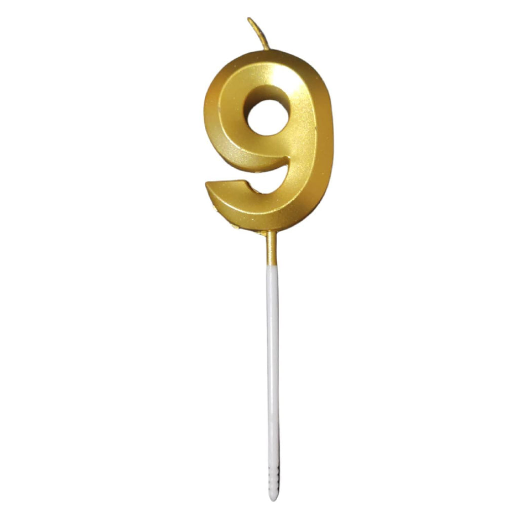 Cake Topper Candle Number 9 Gold - Shop Your Daily Fresh Products - Free Delivery 