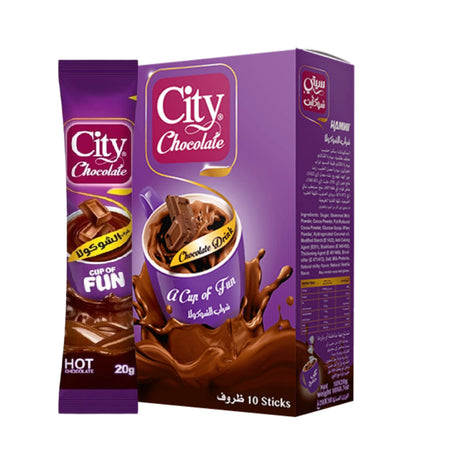 City Cafe Instant Chocolate Drink-10 Sticks, Hamwi Instant Chocolate Drink sticks – Perfect hot chocolate in UAE