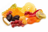 "dried mix fruits – a colorful assortment of dried apricots, raisins, pineapple, and mango, showcasing vibrant colors and natural textures, perfect for healthy snacking or adding to recipes."