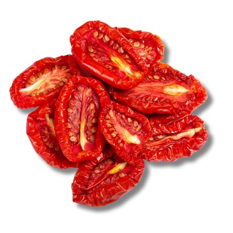 Dried tomatoes on a white background