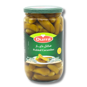Durra Pickled Cucumber Baby, 710g - Palmyra Orders UAE.