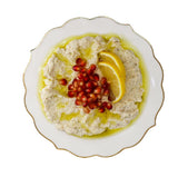 creamy Fresh Syrian Mutabal - 200g, a roasted eggplant dip perfect for spreading or dipping Free Delivery Across UAE.