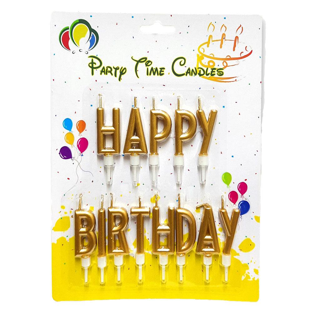 Happy Birthday Candles Cake Topper Gold - Shop Your Daily Fresh Products - Free Delivery 