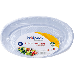 Hotpack Plastic Oval Tray 14 inch 10 Pcs - Palmyra Orders
