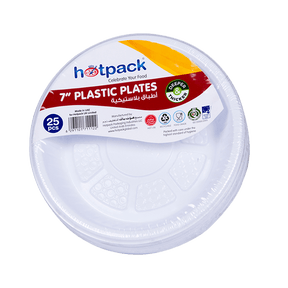 Hotpack Plastic Round Plate Set 7inch 25Pcs - Palmyra Orders
