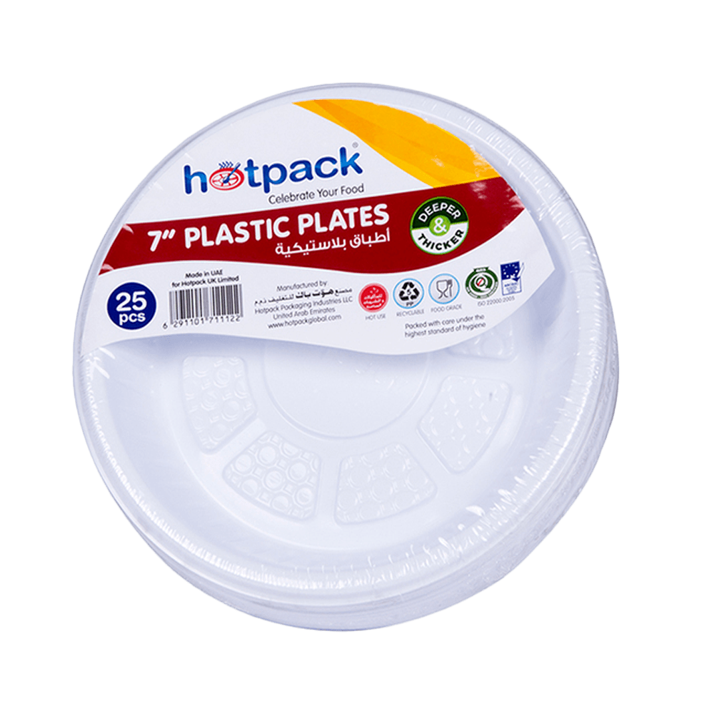 Hotpack Plastic Round Plate Set 7inch 25Pcs - Shop Your Daily Fresh Products - Free Delivery 