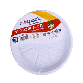 Hotpack Plastic Round Plate Set 9inch 25Pcs - Palmyra Orders