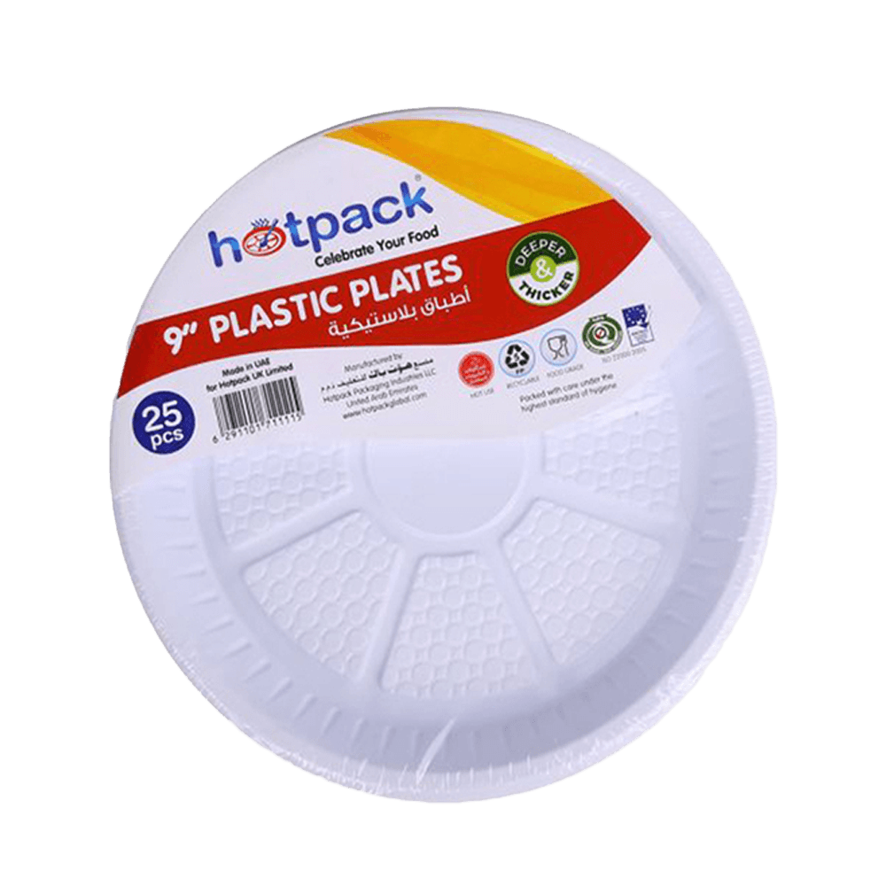 Hotpack Plastic Round Plate Set 9inch 25Pcs - Shop Your Daily Fresh Products - Free Delivery 