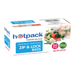Hotpack Zipper Lock Bag Set, 12 x 25cm, 50 Pieces - Palmyra Orders