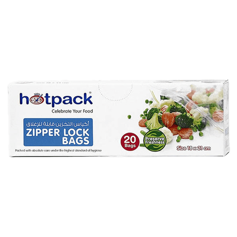 Hotpack Zipper Lock Bag Set, 18 x 21cm, 20 Pieces - Shop Your Daily Fresh Products - Free Delivery 