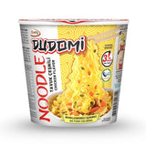 Cup of Dudomi noodle with chicken flavor on a white background