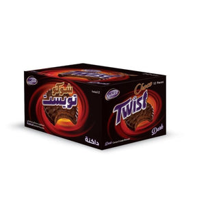Katakit Choco Twist Dark Cocoa Cream Biscuit - 12 Pieces Pack,made in syria,uae