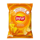 Lay's French Cheese potato chip bag on a white background