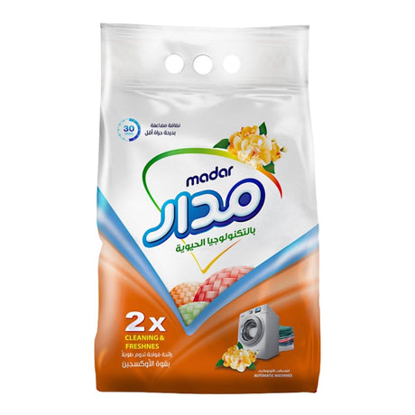 Madar Automatic Washing Powder Summer Flowers - 3kg packaging with washing machine icon on a white background