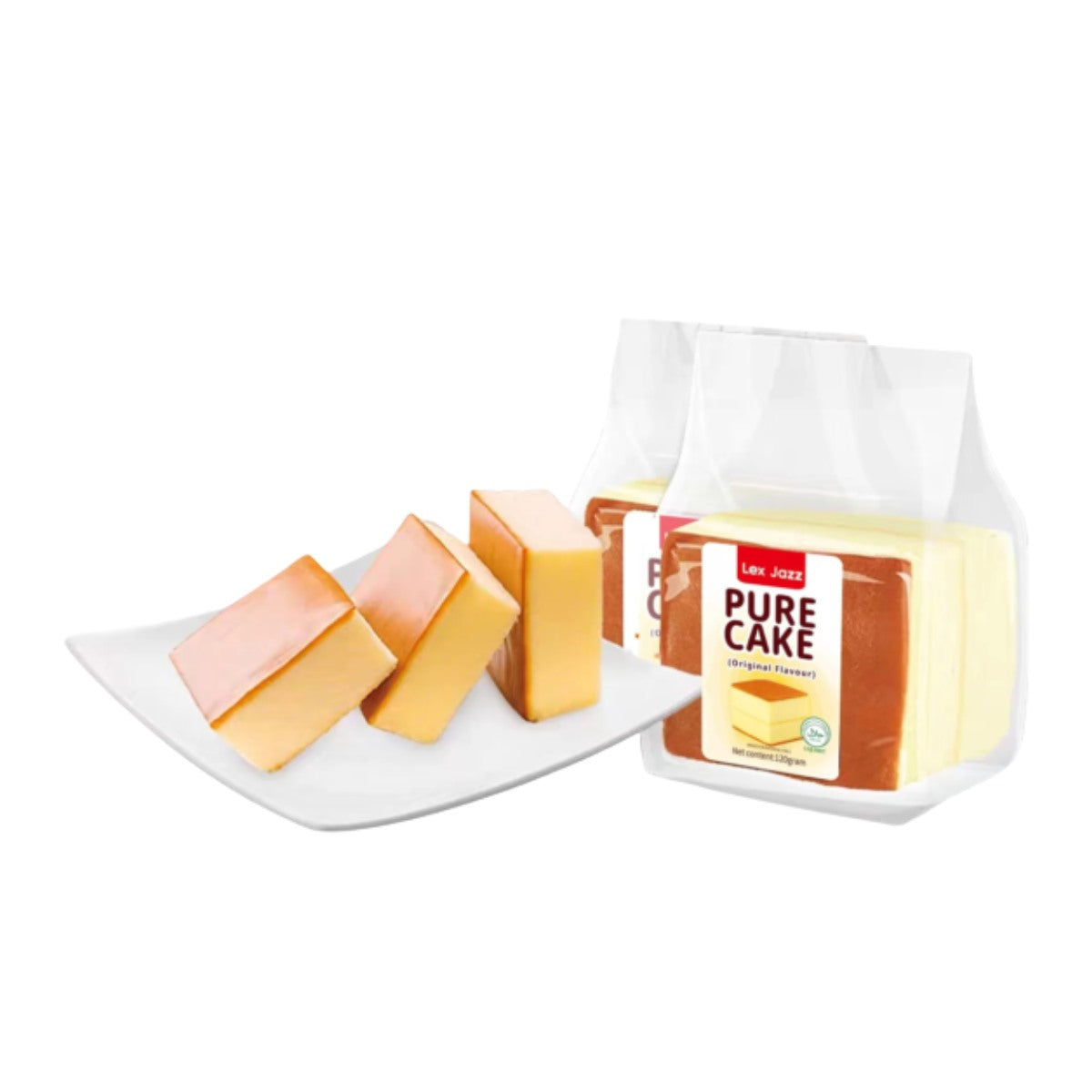 Plain Marble Cake Pure By Lex Jazz – 120g, original fluffy cake flavor, ideal for tea-time in Dubai