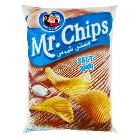 crispy goodness of Mr.Chips Salt Potato Chips, 80g. Made from carefully selected potatoes and lightly seasoned with salt, UAE