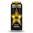 Rockstar Energy Drink can with black background