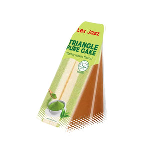 Lex Jazz Triangle Pure Cake packaging with green and brown design on a white background