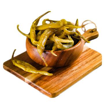 Close-up of Turkish Frenk Hot Pepper Pickled-500g - Free Delivery 