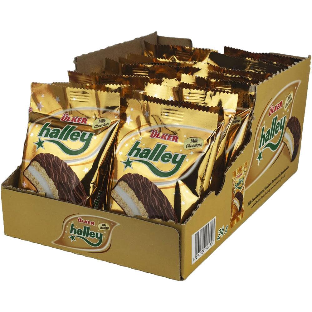 Ulker Halley Milk Chocolate Coated Sandwich Biscuits with Marshmallow Pack of 24 x 30g - Shop Your Daily Fresh Products - Free Delivery 